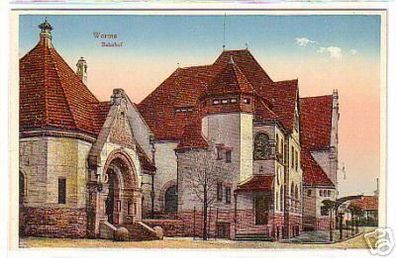 06616 Ak Worms Bahnhof um 1920