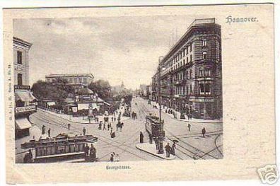 07641 Ak Hannover Georgstraße mit Straßenbahnen 1903