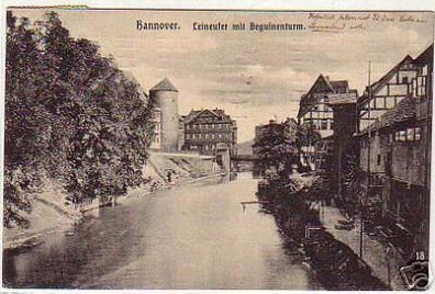 07644 Ak Hannover Leineufer mit Beguinenturm 1911