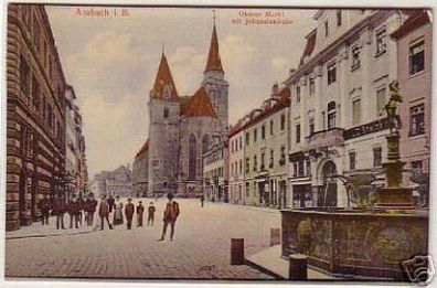 07781 Ak Ansbach in Bayern oberer Markt 1908
