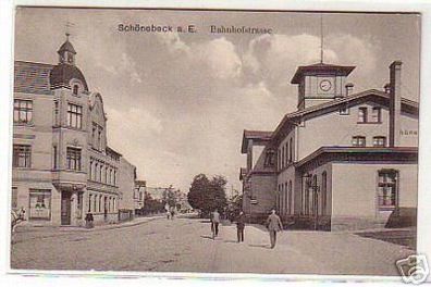 10290 Ak Schönebeck an der Elbe Bahnhofstrasse 1910