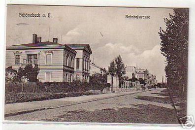 10291 Ak Schönebeck an der Elbe Bahnhofstrasse 1910