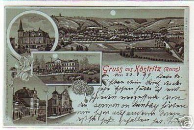 10335 Mondscheinkarte Gruß aus Köstritz (Reuss) 1899