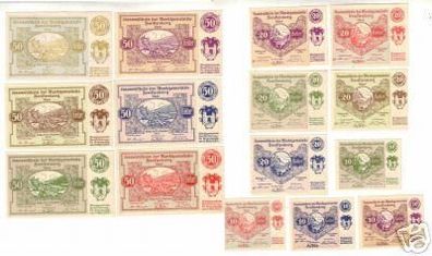 15 Banknoten Notgeld Marktgemeinde Senftenberg 1920