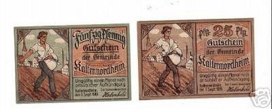 2 Banknoten Notgeld Gemeinde Kaltennordheim 1919