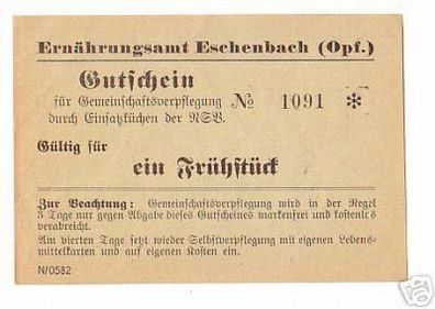 Gutschein für ein Frühstück Eschenbach Opf. um 1915