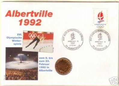 schöner Numisbrief Olympiade Albertville 1992