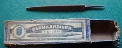 Werkzeug Feile Original-Karton Fa. Bernhardiner um 1920