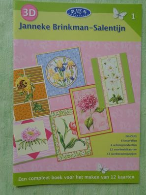 1 Heft Janneke Brinkman JBS für 12 Pyramid-Karten Studio Light Blumen 3D Bogen Motivb