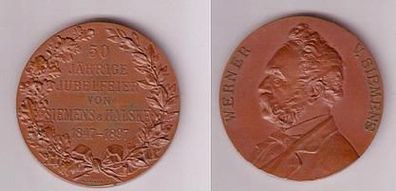 seltene Bronze Medaille Werner von Siemens 1897