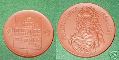 schöne Porzellanmedaille Joh.David Köhler 1684-1755