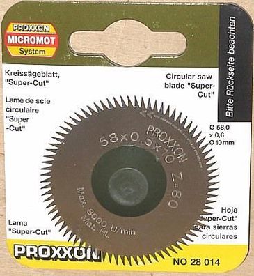 Proxxon Super Cut Kreissägeblatt 58 x 10 x 0,6 mm