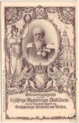 12336 Ak Erinnerungsgruß Friedrich von Baden 1902