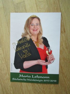 Sächsische Weinkönigin 2017/2018 Maria Lehmann - handsigniertes Autogramm!!!