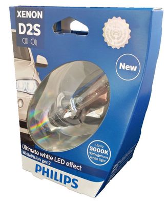 D2S Philips WhiteVision 5000K P32d-2 Xenon Scheinwerfer + 120% 1st 85122WHV2S1