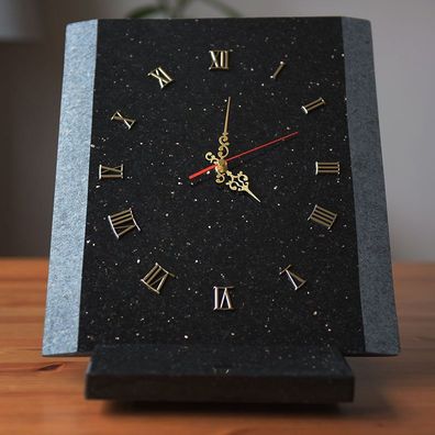 Wanduhr aus Granit Küchenuhr mit Uhrhalterung Tischuhr Granit Star galaxy