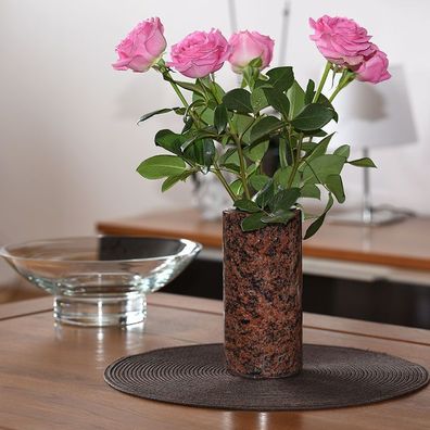 Deko Blumenvase Granit Vanga Tischvase Vase aus Naturstein Granit
