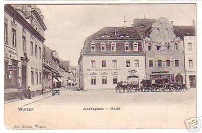 17192 Ak Wurzen Jacobgasse Markt 1910