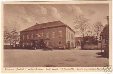 17232 Ak POmssen Gasthof zum weißen Schwan um 1920