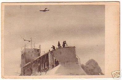 14780 Ak Zugspitze mit Passagierflugzeug um 1940