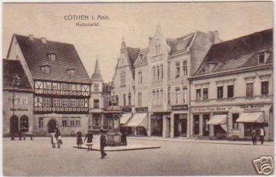 18494 Ak Cöthen in Anhalt Holzmarkt um 1910