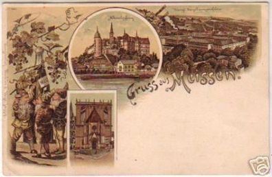 18560 Ak Lithographie Gruss aus Meißen 1897