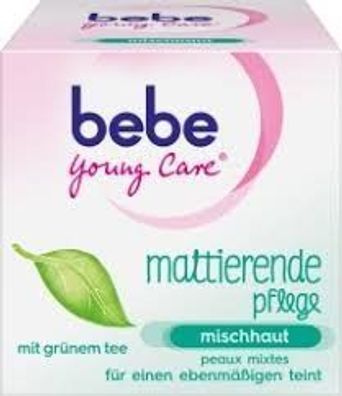 Bebe Jung Care Mattierende Pflege Gesicht Creme für mischhaut mit grünen Tee 50ml