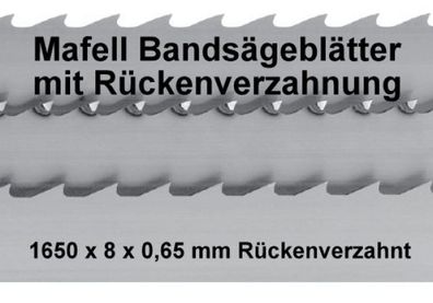 10 Stück Sägeband Rückenverzahnt 1650x8x0,65mm Bandsägeblatt Holz Mafell Z 4