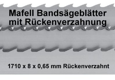 10 Stück Sägeband Rückenverzahnt 1710x8x0,65mm Bandsägeblatt Hema Protool HolzHer