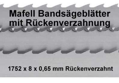 10 Stück Sägeband Rückenverzahnt 1752x8x0,65mm Bandsägeblatt Holz Mafell Z3 / Z5