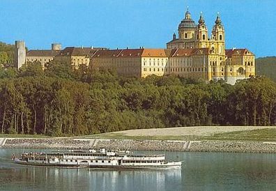 Österreich 1984 Stift Melk mit Raddampfer Stadt Passau AK 593 Ansichtskarte Postkarte