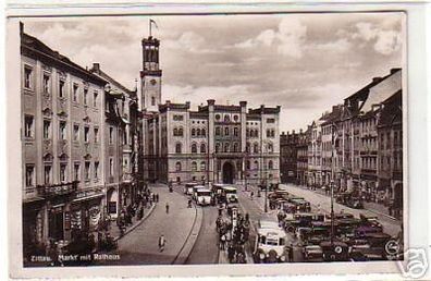 17536 Feldpost Ak Zittau Markt mit Rathaus 1941