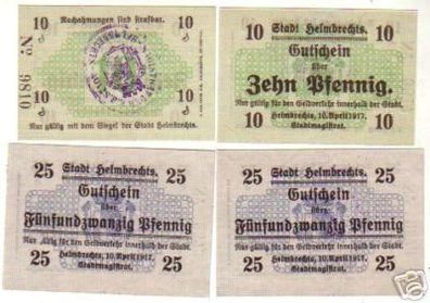 4 Banknoten Notgeld Stadt Helmbrechts 1917