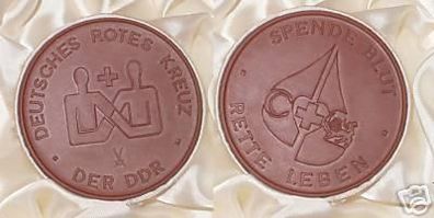 Meißen braune Porzellan Medaille DRK DDR Spende Blut