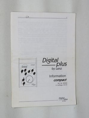 Lenz Digital Plus 60500 - Bedienungsanleitung - Betriebsanleitung