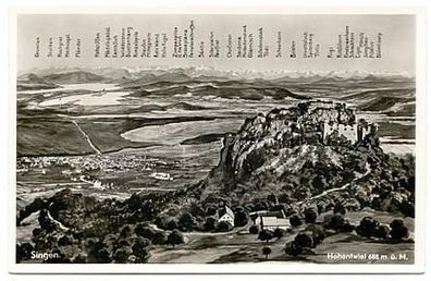 Baden Württemberg 1950er Jahre Hohentwiel 688 m, Foto Ansichtskarte AK 1123 Postkarte
