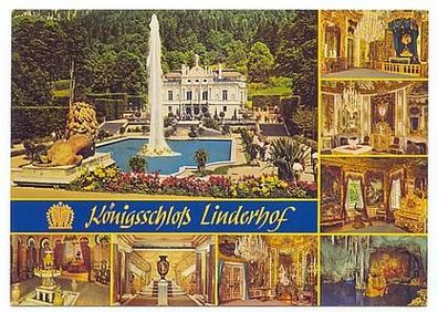 Bayern 1960er Jahre - Königsschloß Linderhof, AK 1030 Ansichtskarte Postkarte