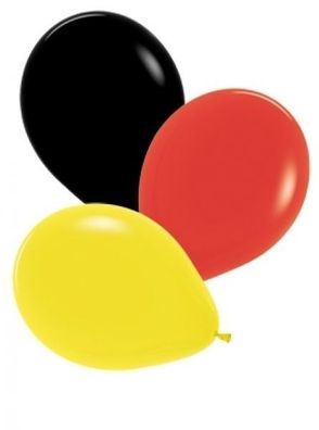 Luftballon - schwarz/ rot/ gelb - 12 Stück