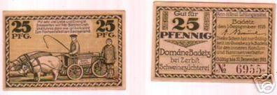 Banknote Notgeld Domäne Badetz bei Zerbst 1918