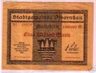 Banknote Inflation 1 Million Stadtgemeinde Olbernhau