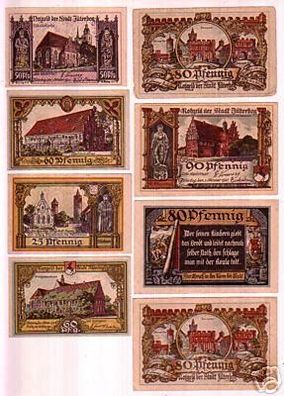 8 Banknoten Notgeld Stadt Jüterbog 1920