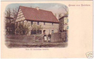 19289 Ak Zwickau Heim der Geschwister Schindler um 1900