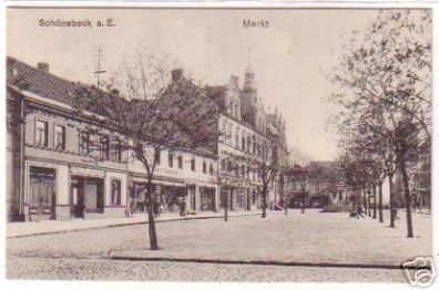 19173 Feldpost Ak Schönebeck an der Elbe Markt 1916