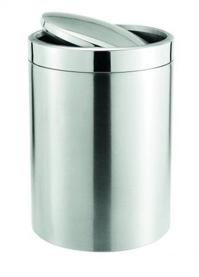 15cm Gastando Tischabfalleimer Tischmülleimer Farbe weiß silber Ø 12 cm Höhe