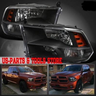 DODGE RAM 2009 - 2017 Scheinwerfer Schwarz DUAL 09 - 17 2010 2012 Quad Light