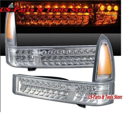 Für Ford F250 F350 Klarglas LED Blinkleuchten chrom 99 - 04 Excursion 1999 2004 00