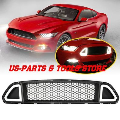 Für Ford Mustang KühlergrillGrill DRLFrontgrill 2015 2017LED Gittergrill Tagfahrlicht