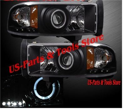 DODGE RAM SPORT 99- 01 Projector Scheinwerfer Einteilig! schwarz 2000 2001 1999