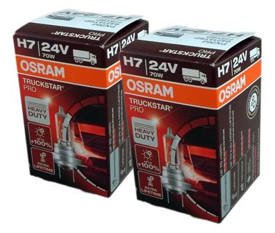 H7 OSRAM Truckstar Pro 64215TSP 24V 70W Heavy Duty 2 Stück