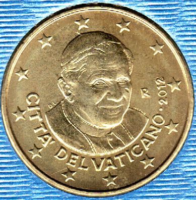 50 Cent Vatikan 2010, 2011, 2012 oder 2013 Euro-Kursmünze mit Papst Benedikt XVI